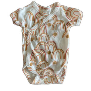 Kate Quinn Boho Neutral Rainbow Print Kimono Bodysuit Girls' 3-6 Months